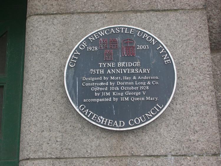 Tyne Bridge 75th Anniversary Commemorative Plaque