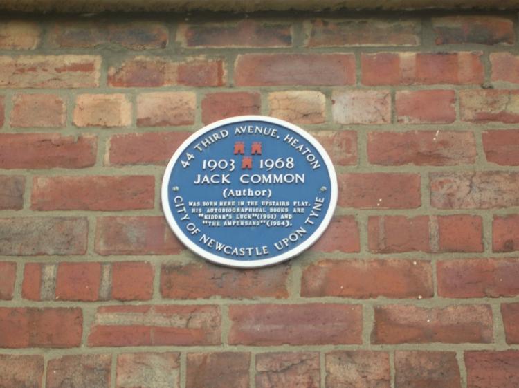 Jack Common (Author) Commemorative Plaque 